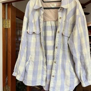 Maeve Lavender and Cream Plaid Jacket
